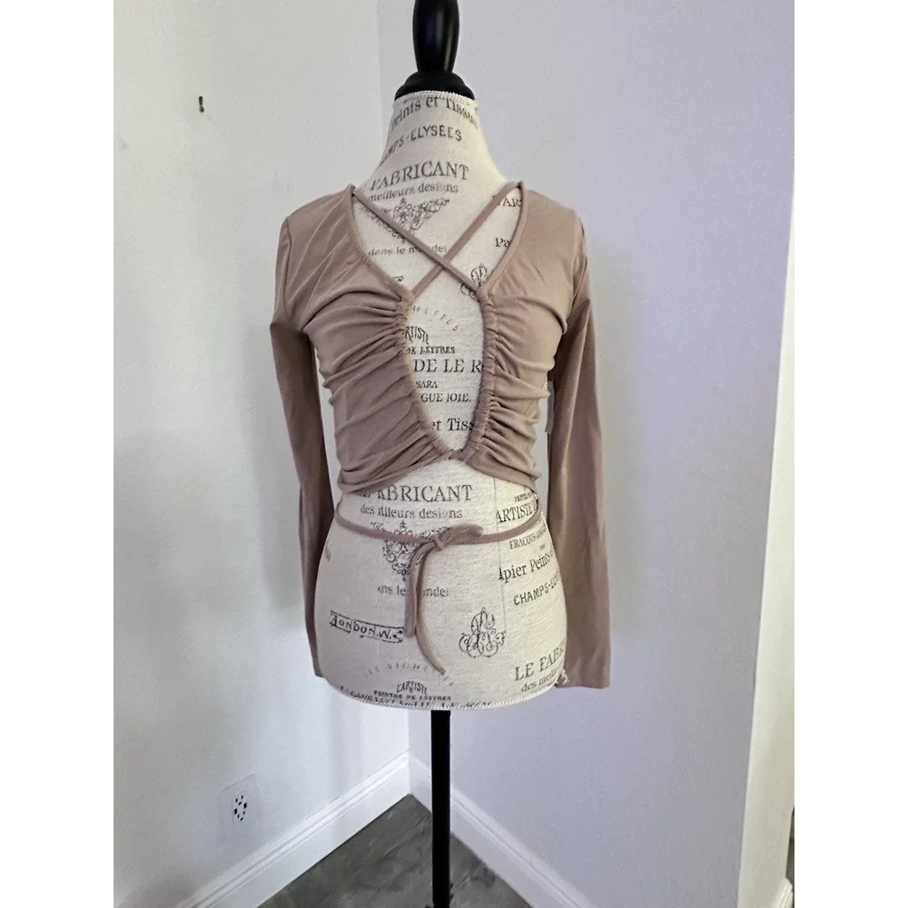 Free People Find Me Now Nikkie Cropped Ruched Tie Top